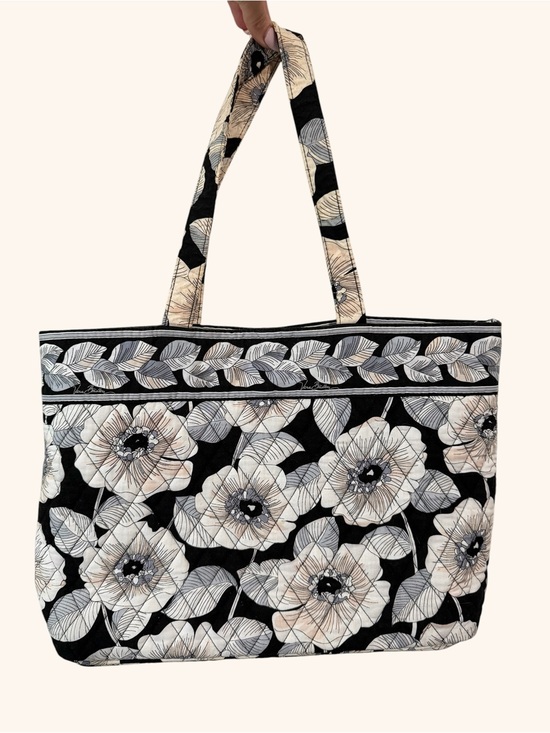 Vera Bradley Handbags - Vera Bradley Retired Camellia Black Blue Cream Floral Quilted Tote